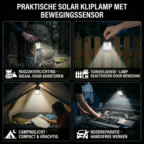 SolarClip™ | Altijd Veilig Licht, Zonder Stroomkosten