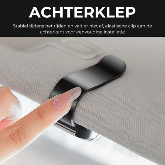 ClipVault™ | Brillen veilig opgeborgen, altijd binnen handbereik in je auto