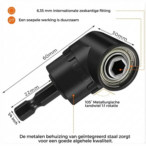 VinkelTool™ | Bereik Elke Hoek met de 105° Boorhoekadapter