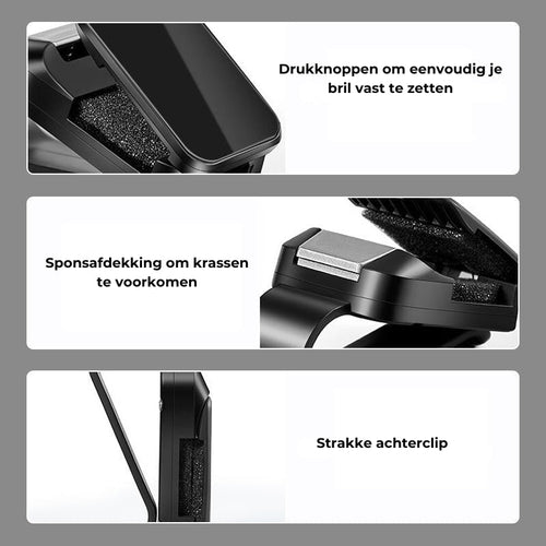 ClipVault™ | Brillen veilig opgeborgen, altijd binnen handbereik in je auto