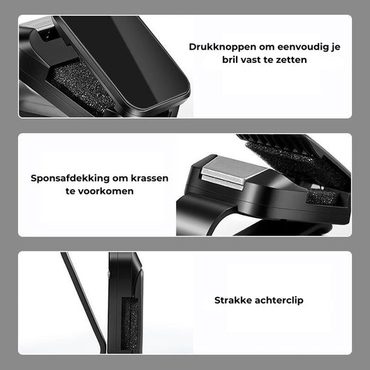 ClipVault™ | Brillen veilig opgeborgen, altijd binnen handbereik in je auto