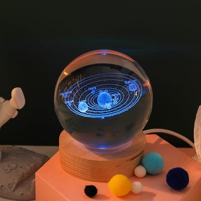 Vitalenza™ CrystalBall - 3D Zonnestelsel Kristallen Bal Met LED Licht