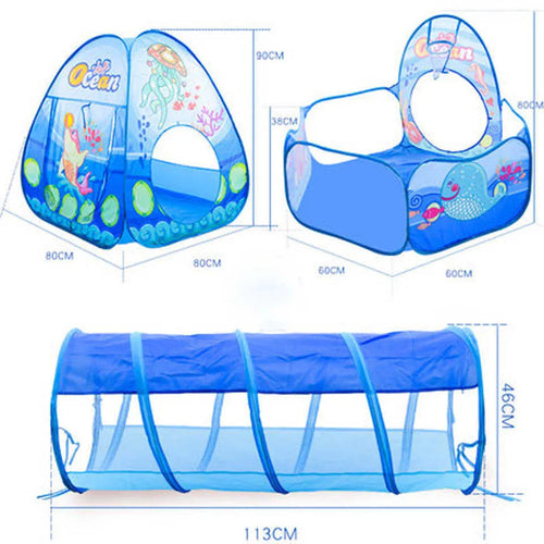 KidZone™ | 3-in-1 Speeltent met Tunnel & Ballenbak voor Actieve Kinderen