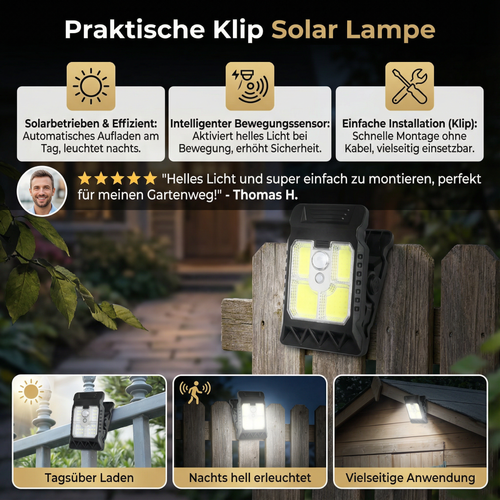 SolarClip™ | Altijd Veilig Licht, Zonder Stroomkosten